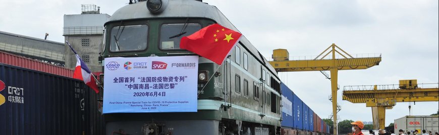 Un train chargé de masques au départ de la Chine